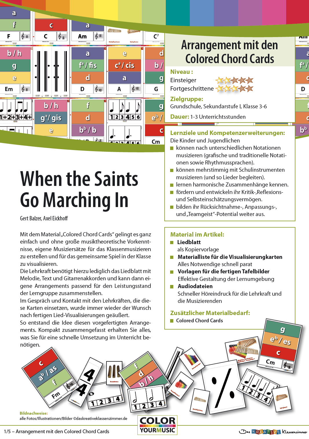 When the Saints - Colored Chord Cards