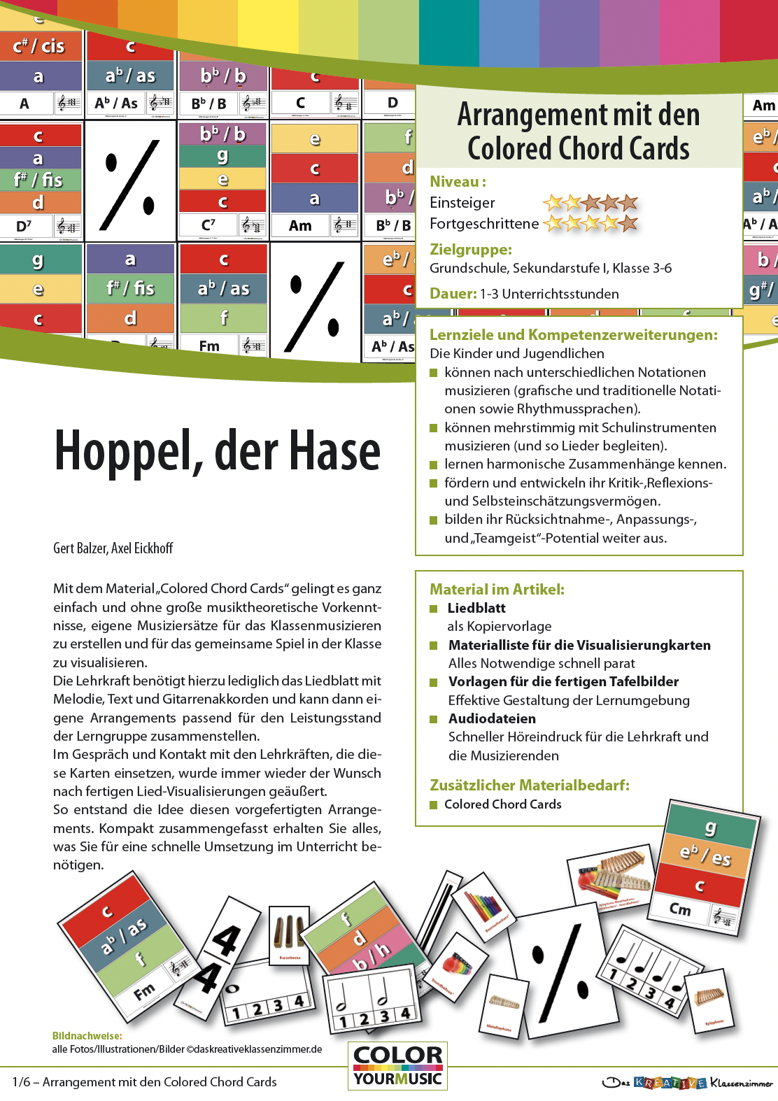 Colored Chord Cards - Hoppel, der Hase