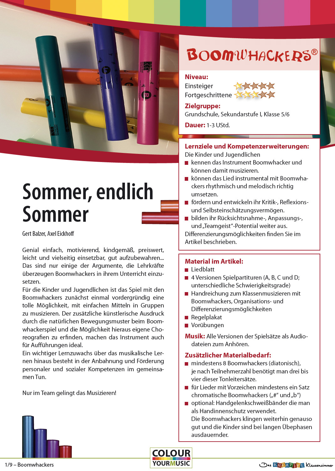 Sommer, endlich Sommer - Boomwhackers