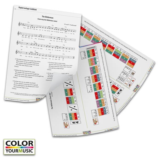 Schneeflöckchen, Weißröckchen - Colored Chord Cards