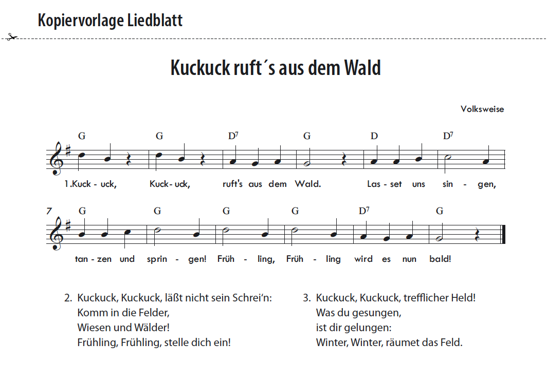 Kuckuck ruft's aus dem Wald - Colored Chord Cards